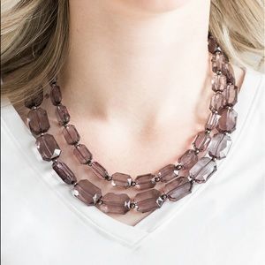 Ice Bank - Black Acrylic Necklace